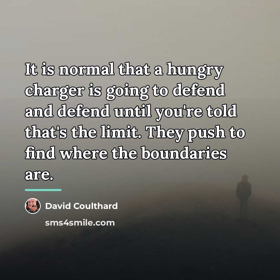 “It is normal that a hungry charger is going to…” quote by David Coulthard