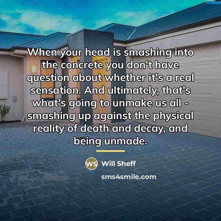 “When your head is smashing into the concrete you don't…” quote by Will Sheff
