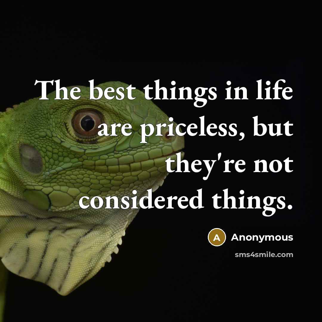 “The best things in life are priceless, but they're not considered things.” quote by Anonymous