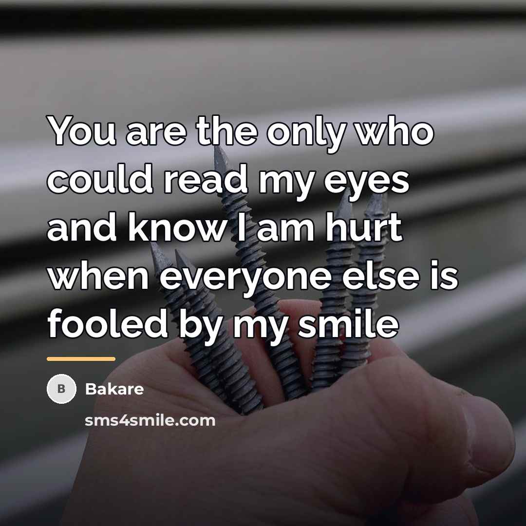“You are the only who could read my eyes and…” quote by Bakare