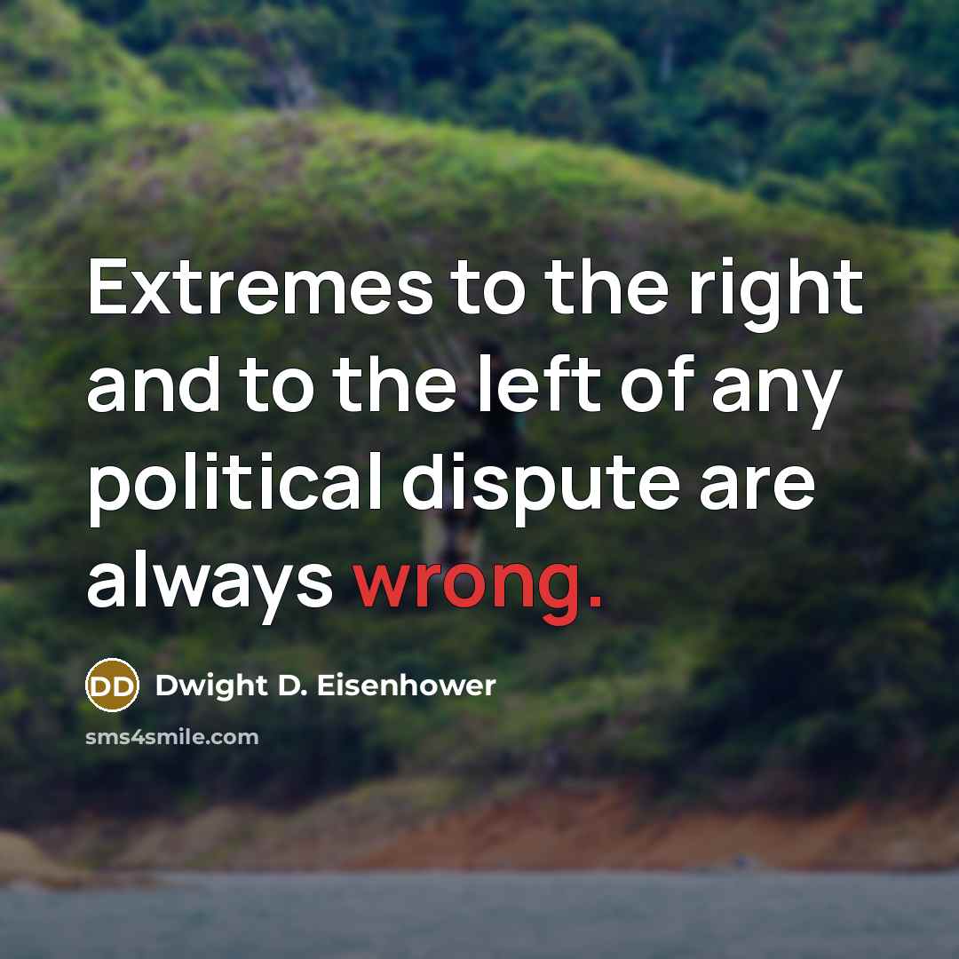 “Extremes to the right and to the left of any…” quote by Dwight D. Eisenhower