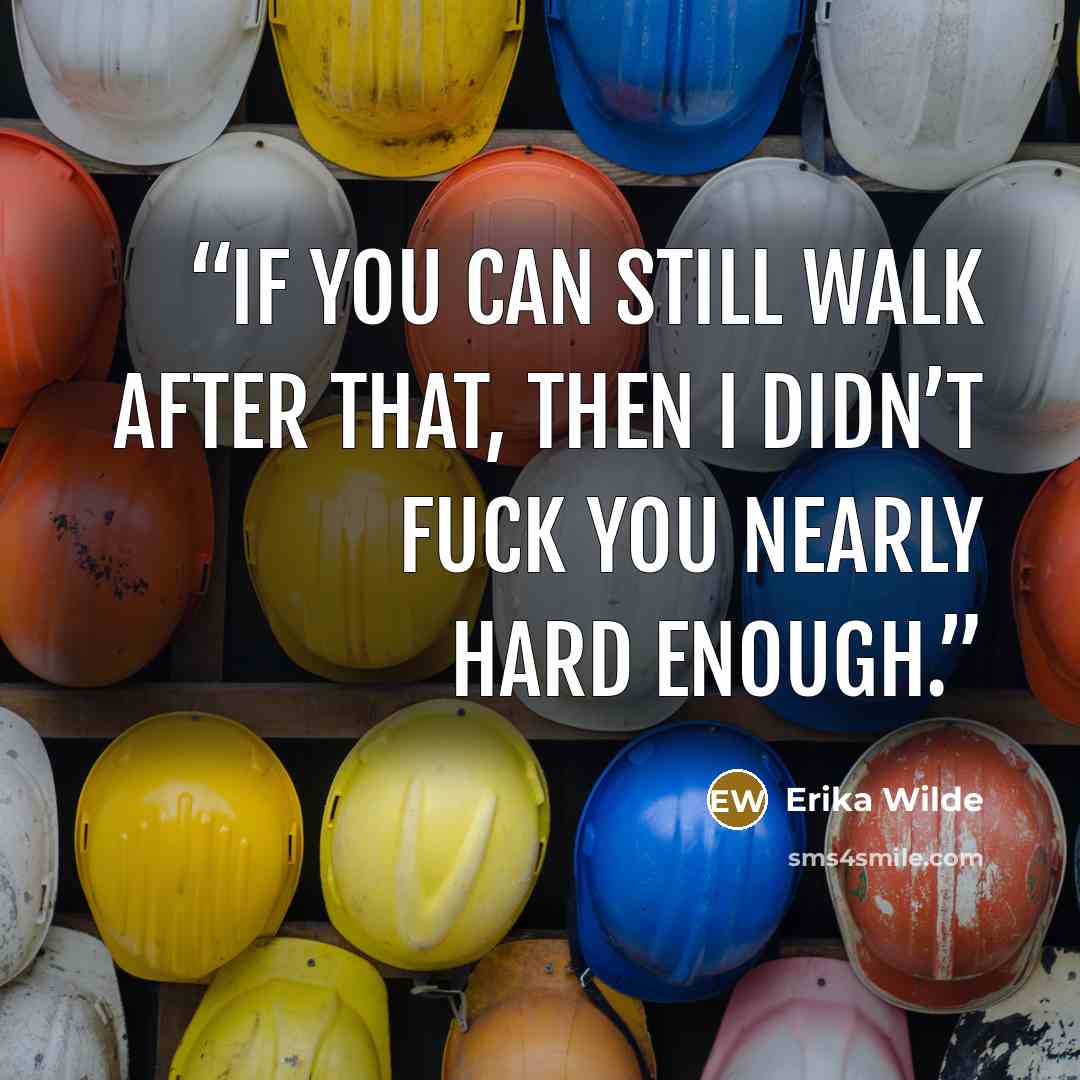 “If you can still walk after that, then I didn’t fuck you nearly hard enough.” quote by Erika Wilde