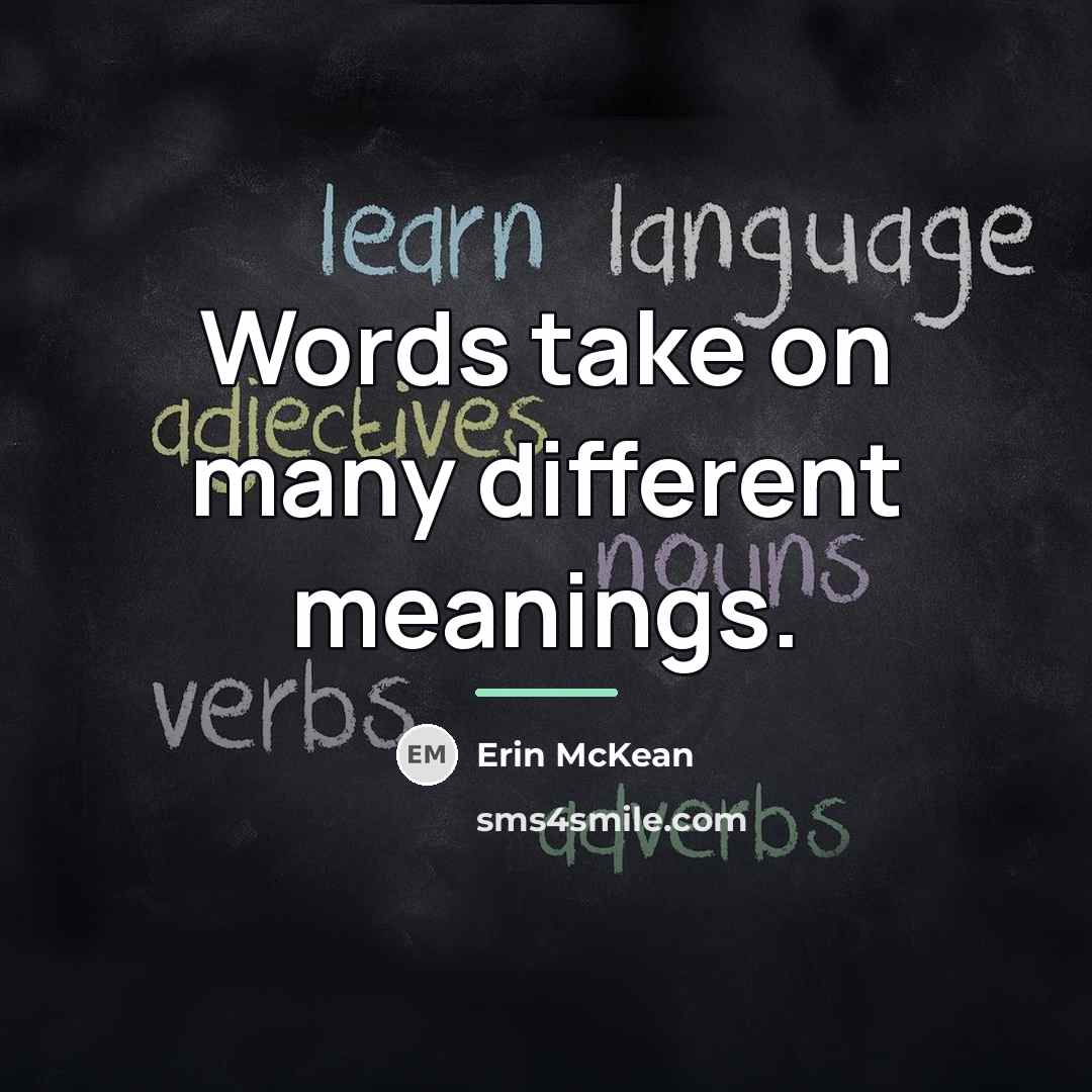 “Words take on many different meanings.…” quote by Erin McKean