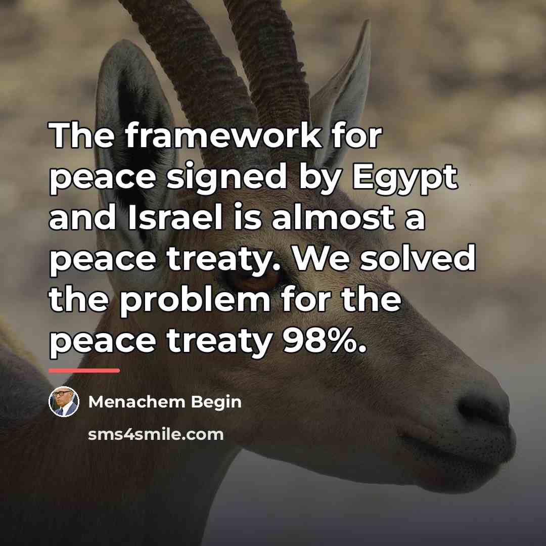 “The framework for peace signed by Egypt and Israel is…” quote by Menachem Begin