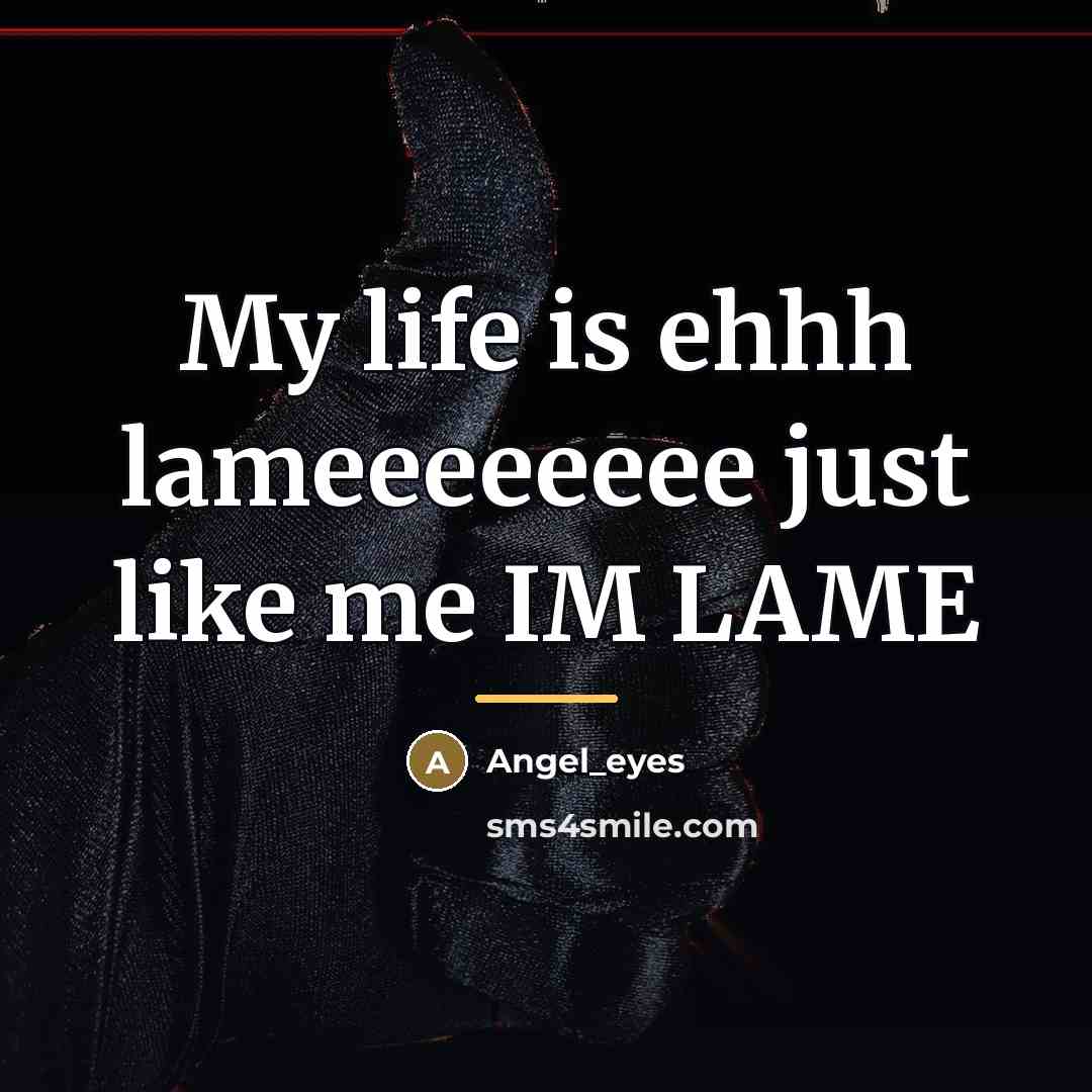 “My life is ehhh lameeeeeeee just like me IM LAME…” quote by Angel_eyes
