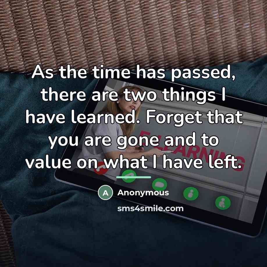 “As the time has passed, there are two things I…” quote by Anonymous
