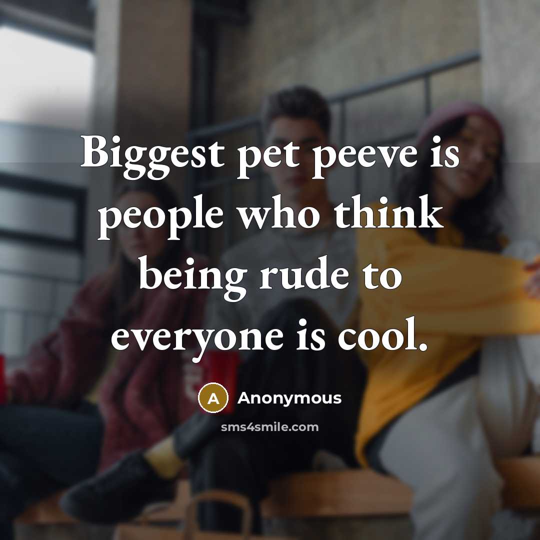 “Biggest pet peeve is people who think being rude to…” quote by Anonymous