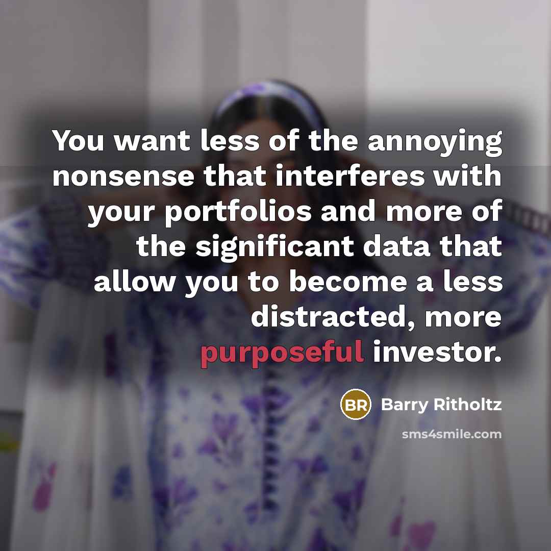 “You want less of the annoying nonsense that interferes with…” quote by Barry Ritholtz