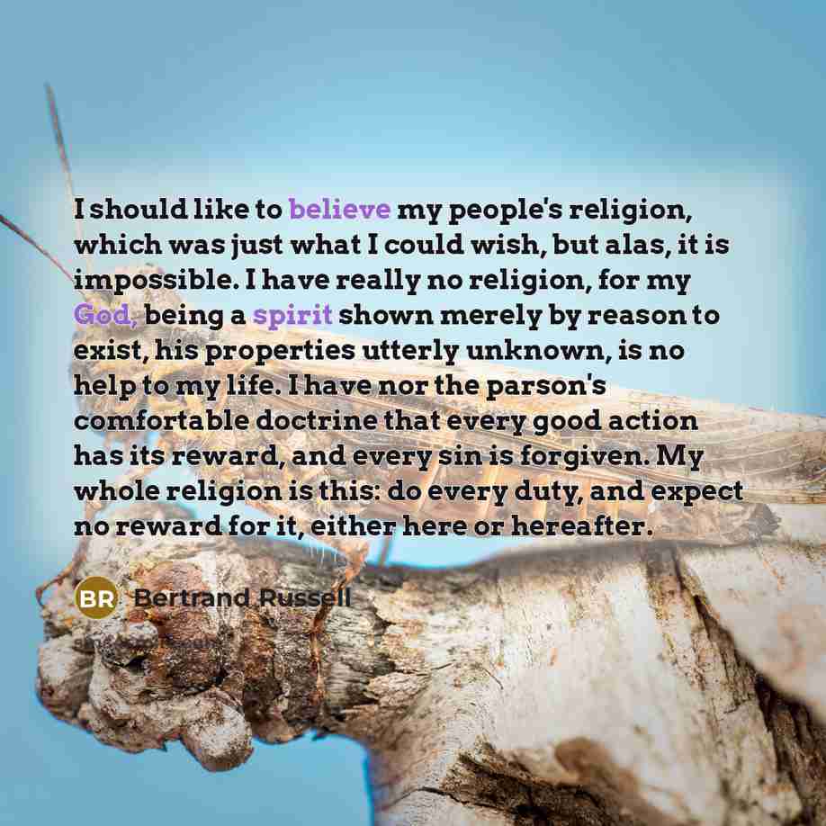 “I should like to believe my people's religion, which was…” quote by Bertrand Russell