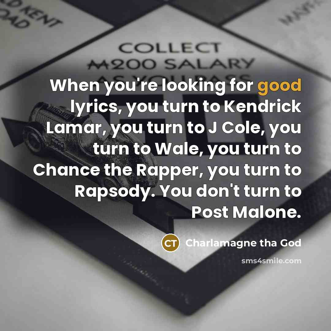 “When you're looking for good lyrics, you turn to Kendrick…” quote by Charlamagne tha God