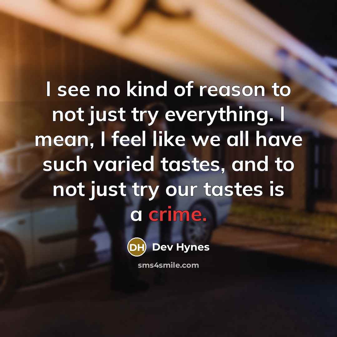 “I see no kind of reason to not just try…” quote by Dev Hynes