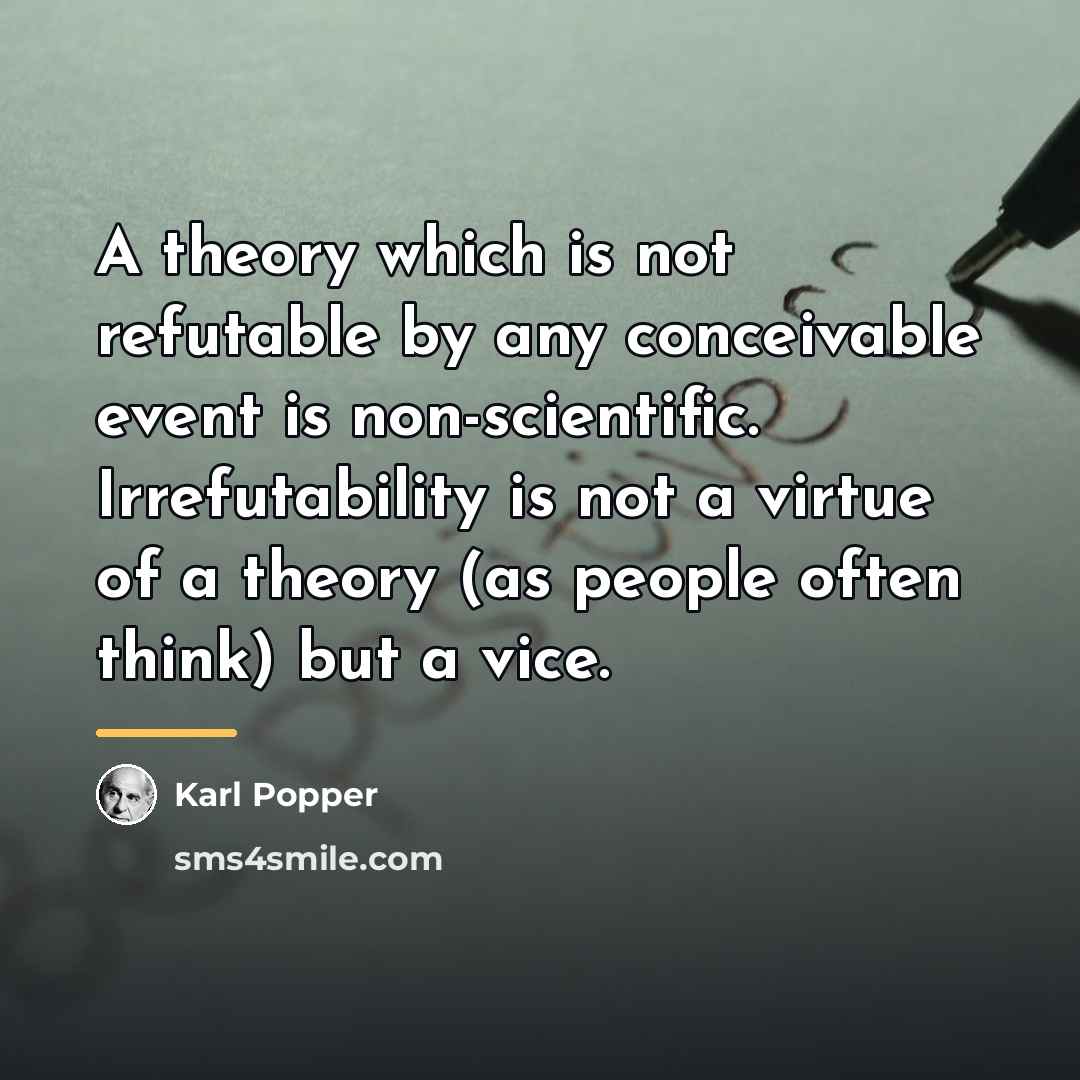 “A theory which is not refutable by any conceivable event…” quote by Karl Popper