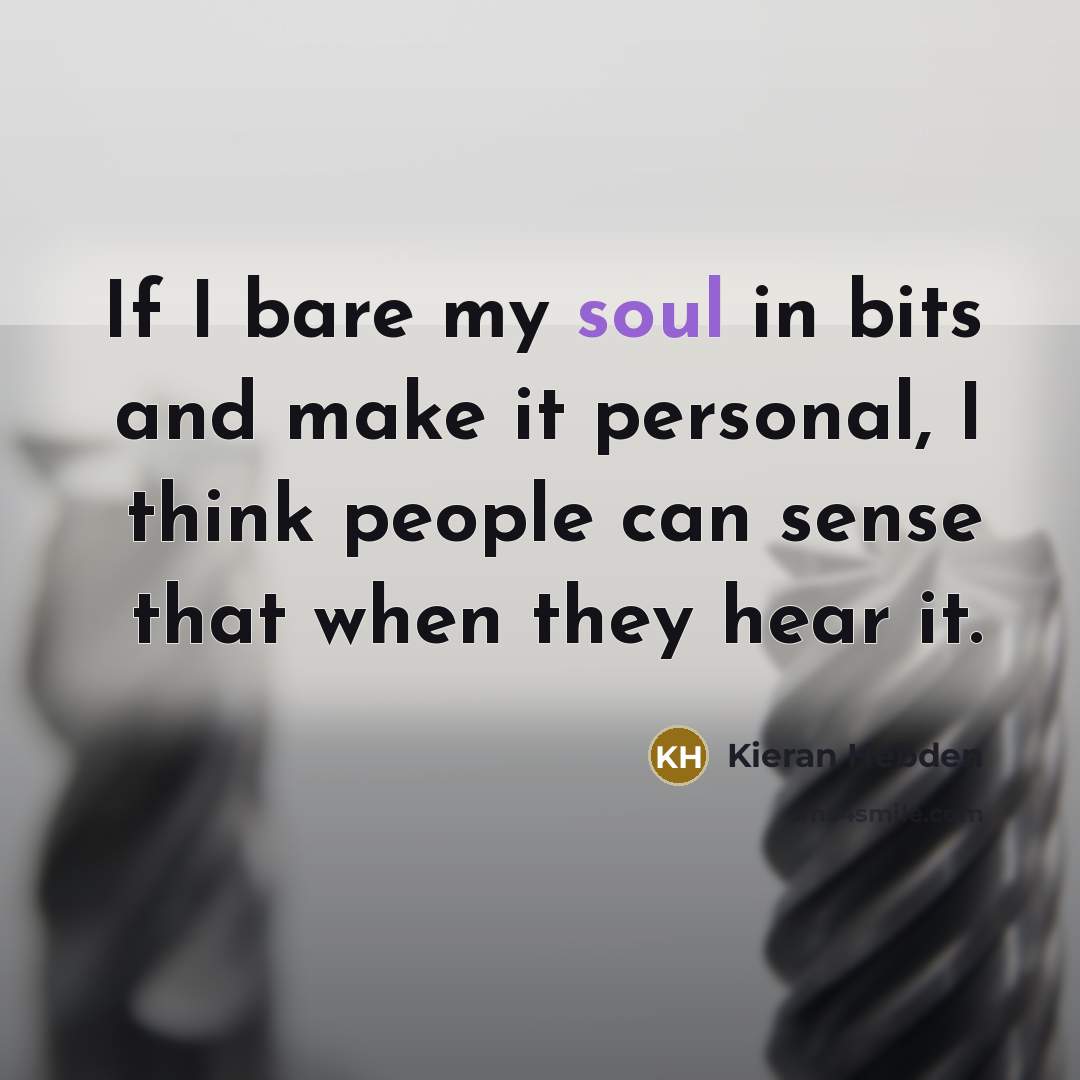 “If I bare my soul in bits and make it…” quote by Kieran Hebden