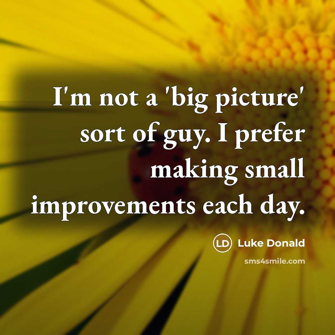 “I'm not a 'big picture' sort of guy. I prefer…” quote by Luke Donald