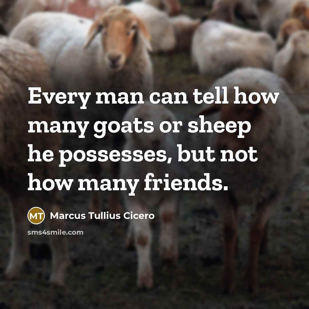 “Every man can tell how many goats or sheep he…” quote by Marcus Tullius Cicero