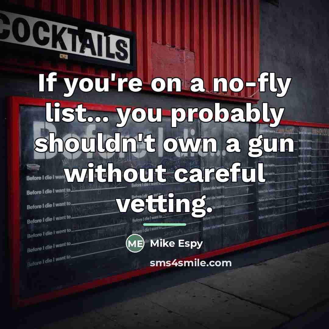 “If you're on a no-fly list... you probably shouldn't own…” quote by Mike Espy