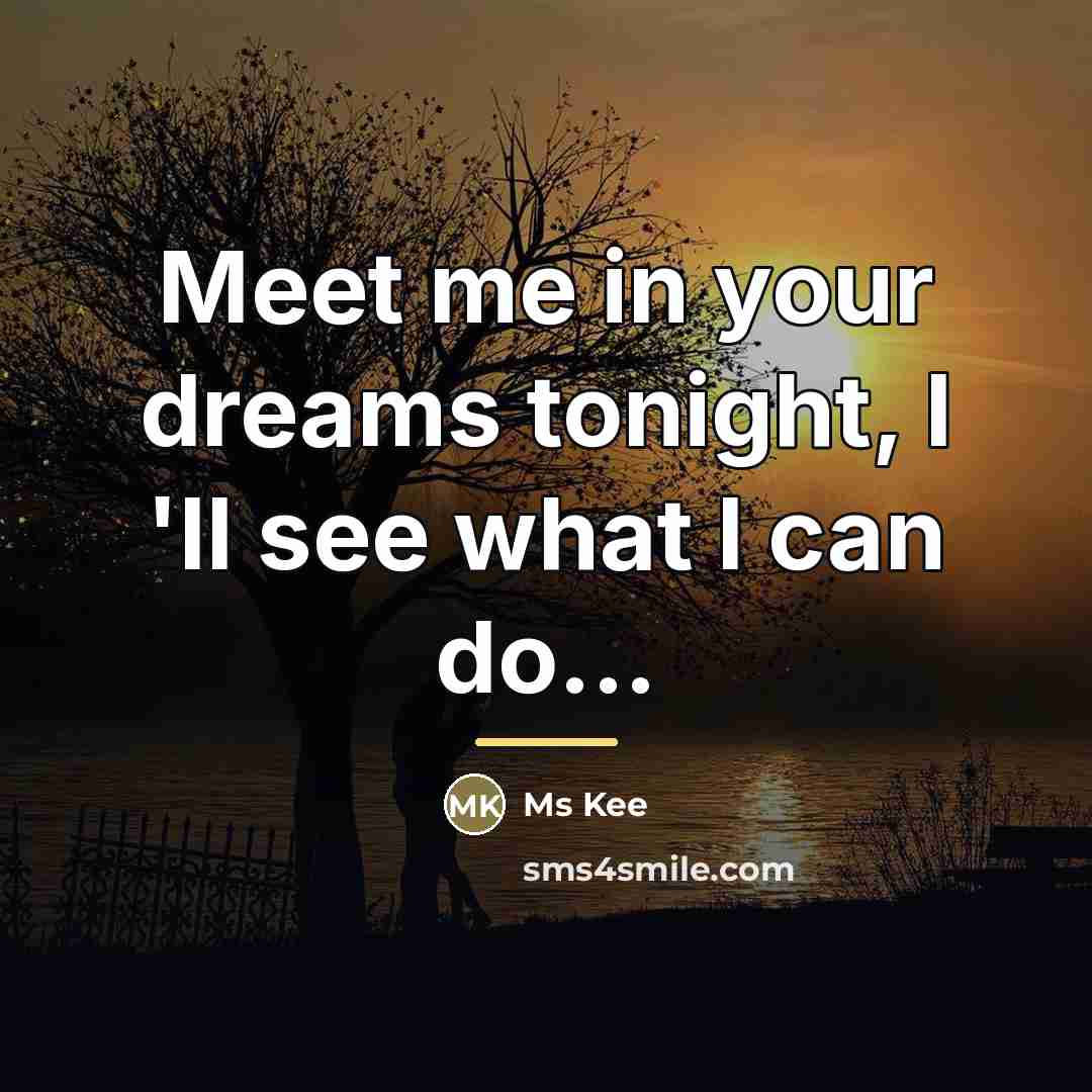 “Meet me in your dreams tonight, I 'll see what…” quote by Ms Kee