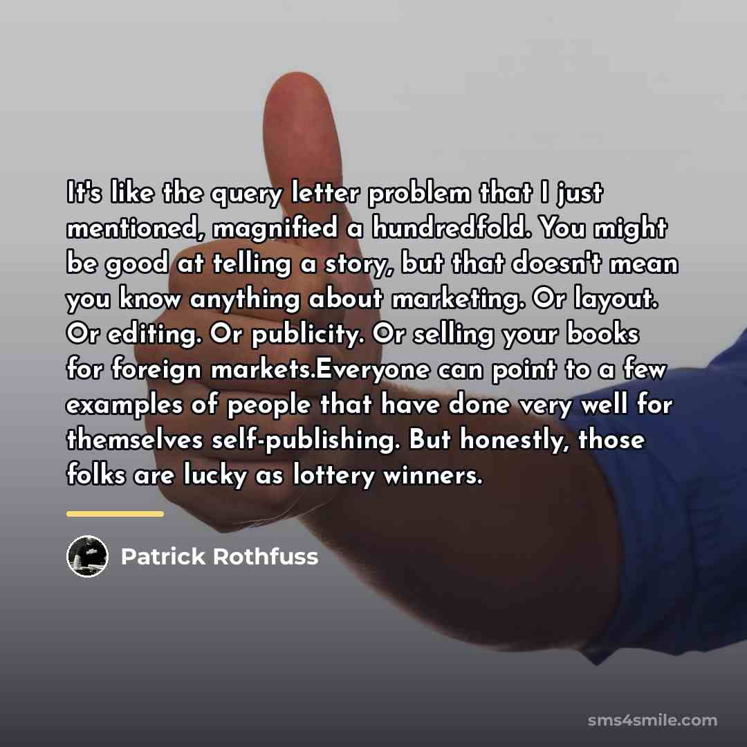 “It's like the query letter problem that I just mentioned,…” quote by Patrick Rothfuss