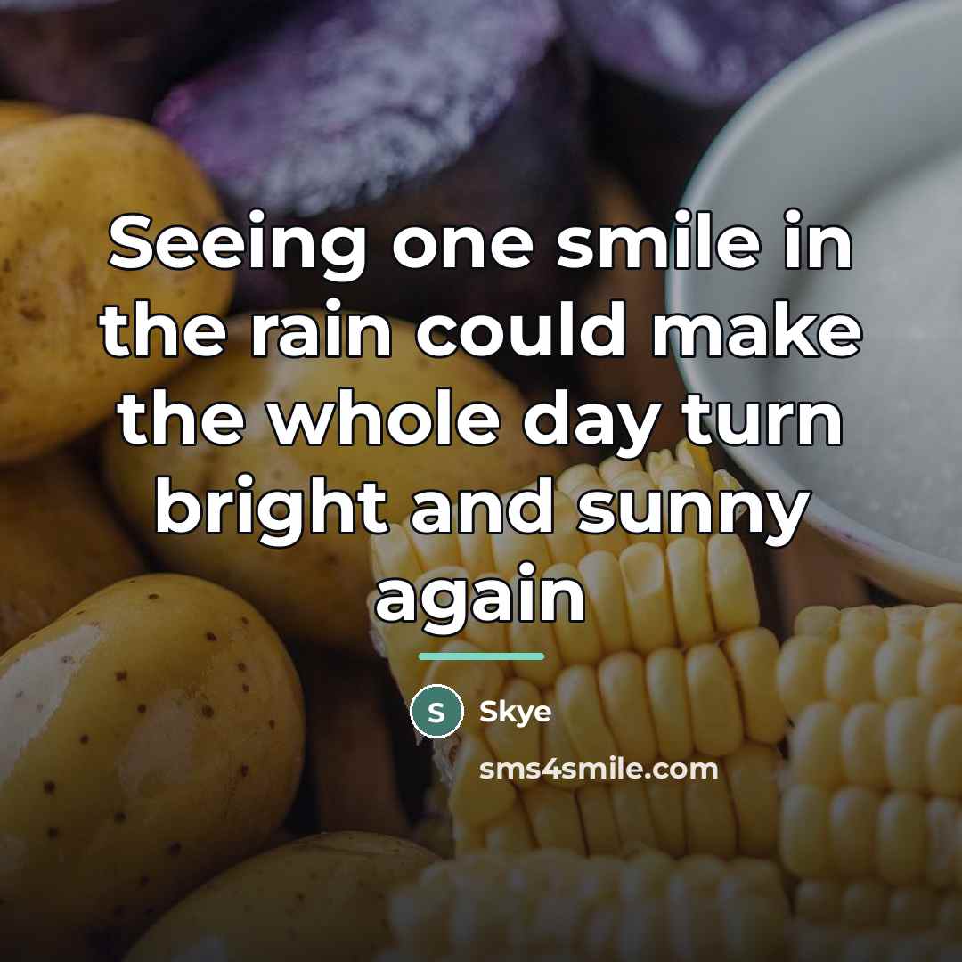 “Seeing one smile in the rain could make the whole…” quote by Skye