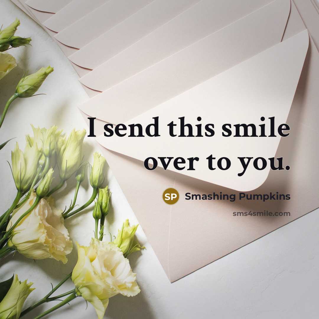 “I send this smile over to you.…” quote by Smashing Pumpkins
