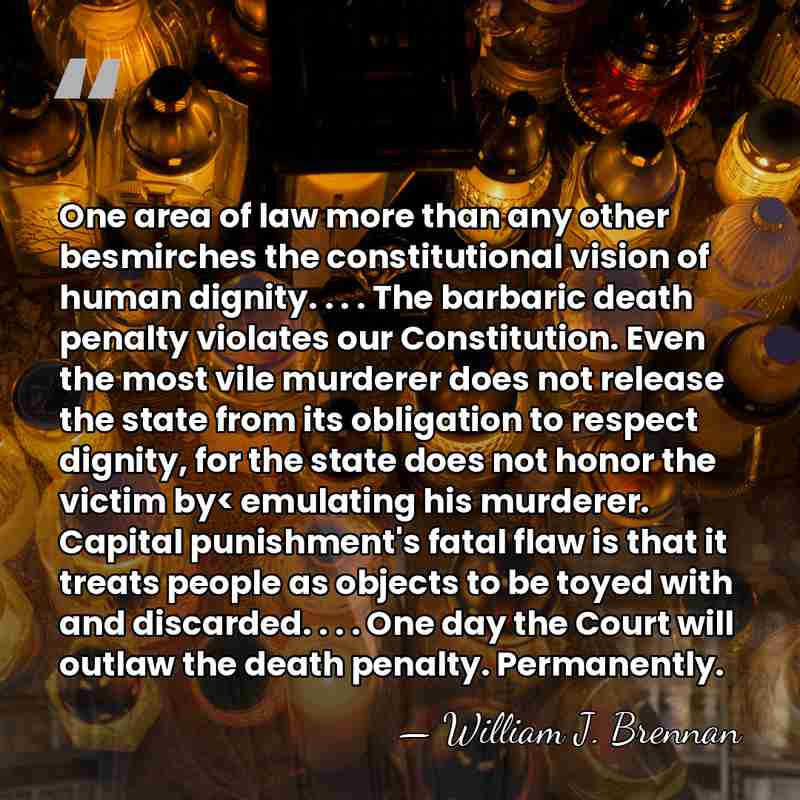 One area of law more than any other besmirches the constitutional vision&hellip; - William J. Brennan
