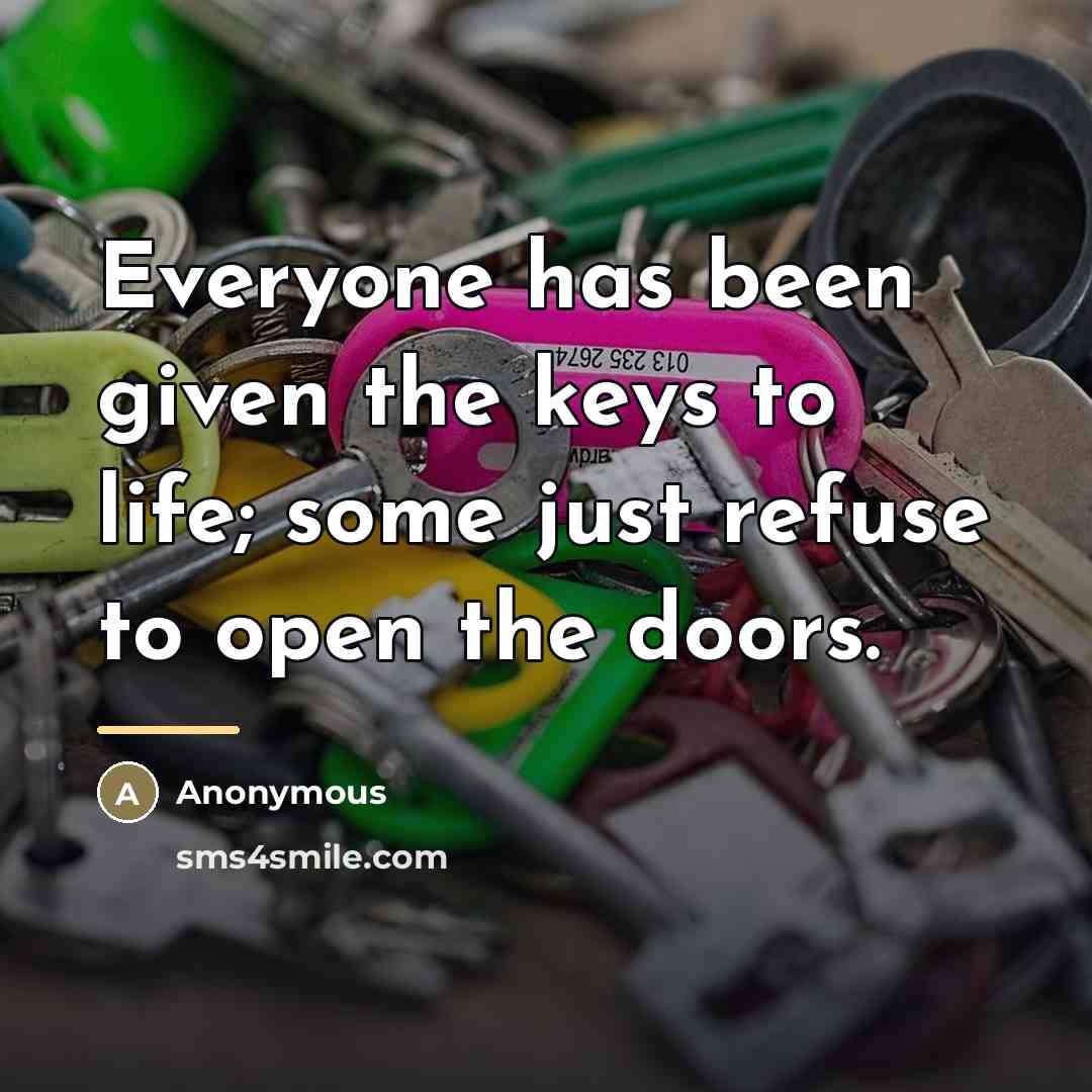 “Everyone has been given the keys to life; some just…” quote by Anonymous