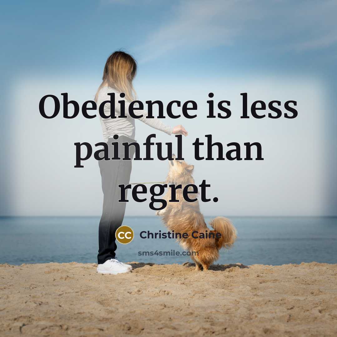 “Obedience is less painful than regret.…” quote by Christine Caine