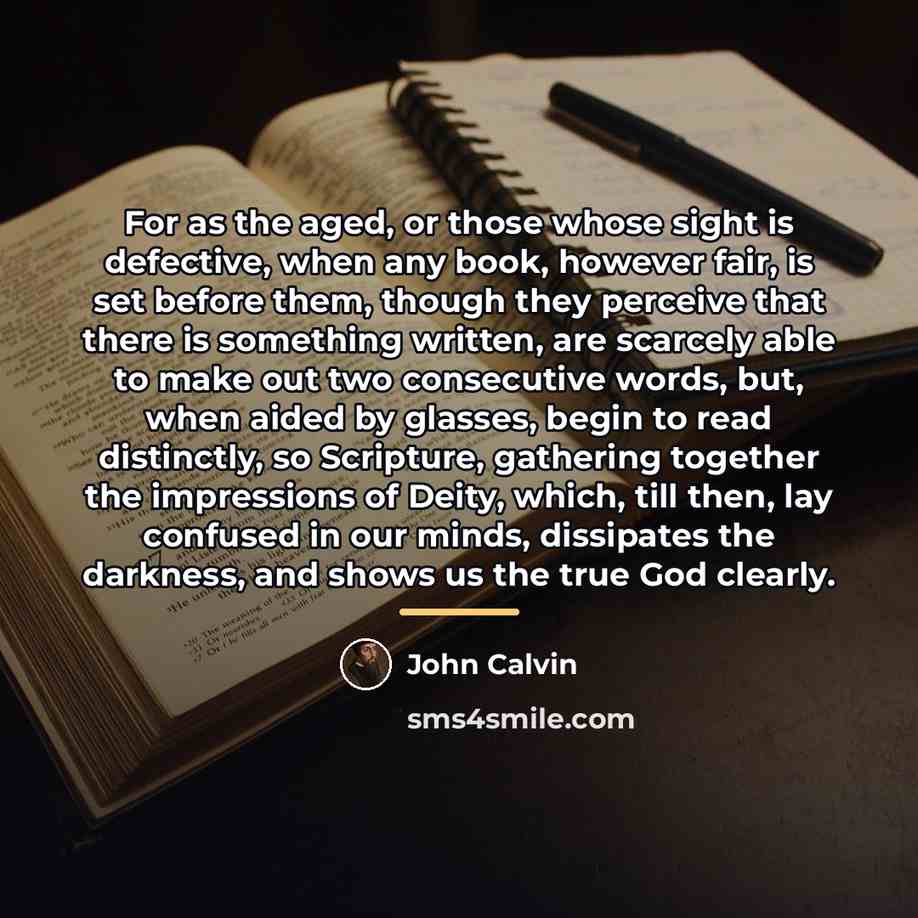 “For as the aged, or those whose sight is defective,…” quote by John Calvin
