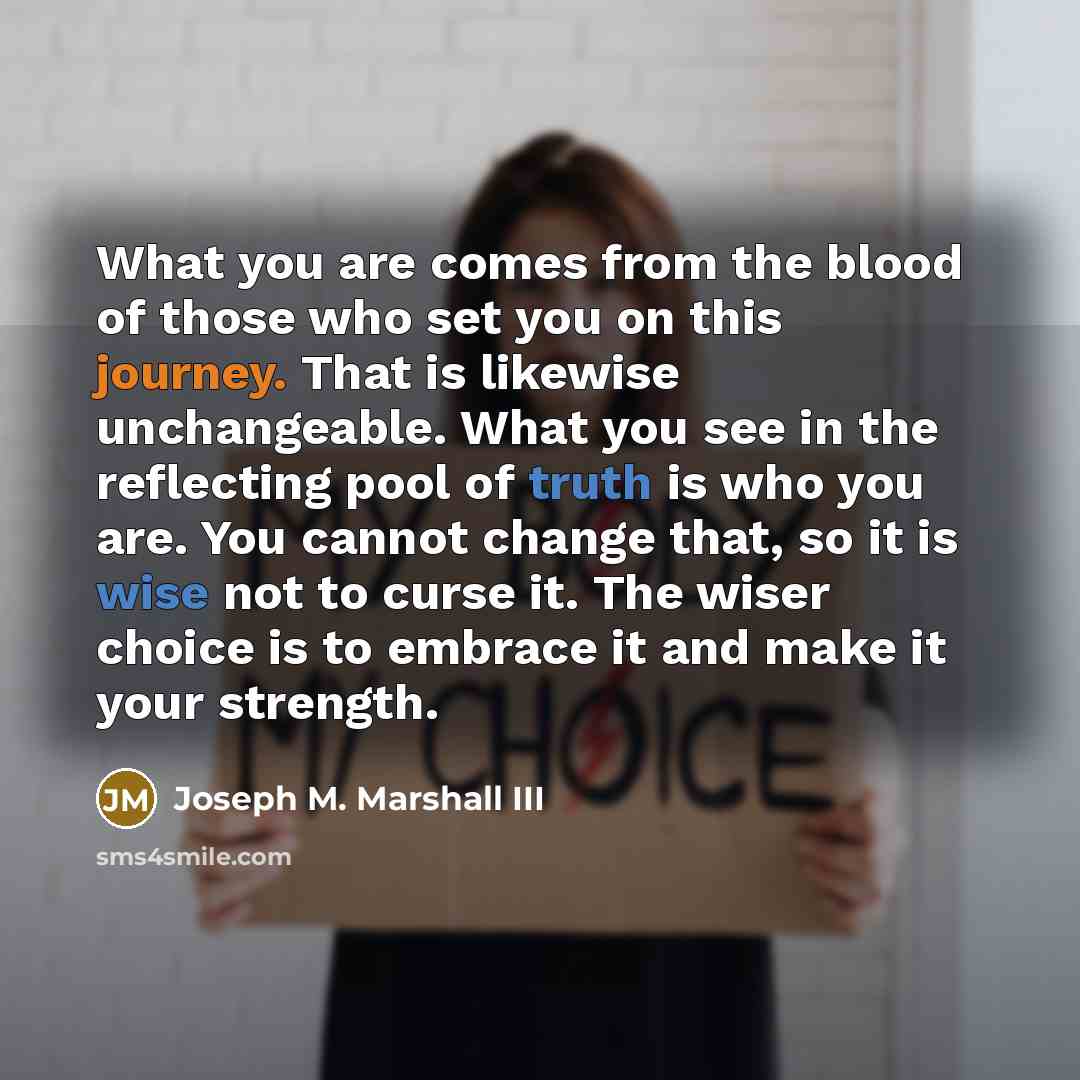 “What you are comes from the blood of those who…” quote by Joseph M. Marshall III