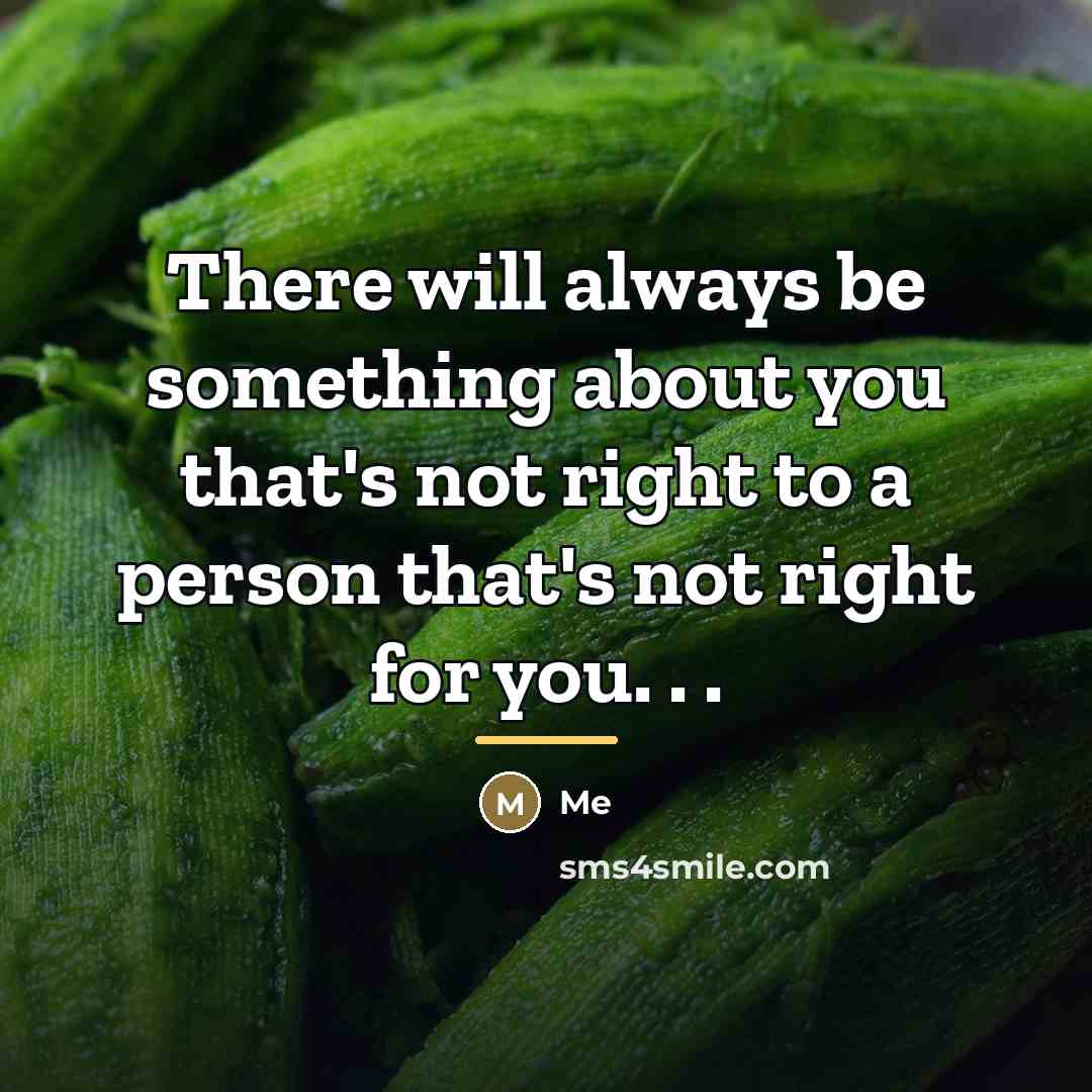 “There will always be something about you that's not right…” quote by Me