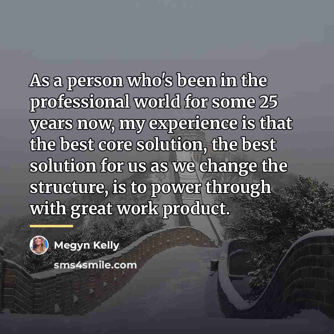 “As a person who's been in the professional world for…” quote by Megyn Kelly