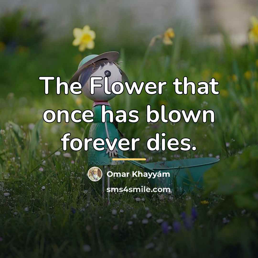“The Flower that once has blown forever dies.…” quote by Omar Khayyam