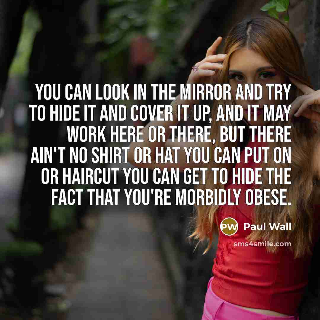 “You can look in the mirror and try to hide…” quote by Paul Wall