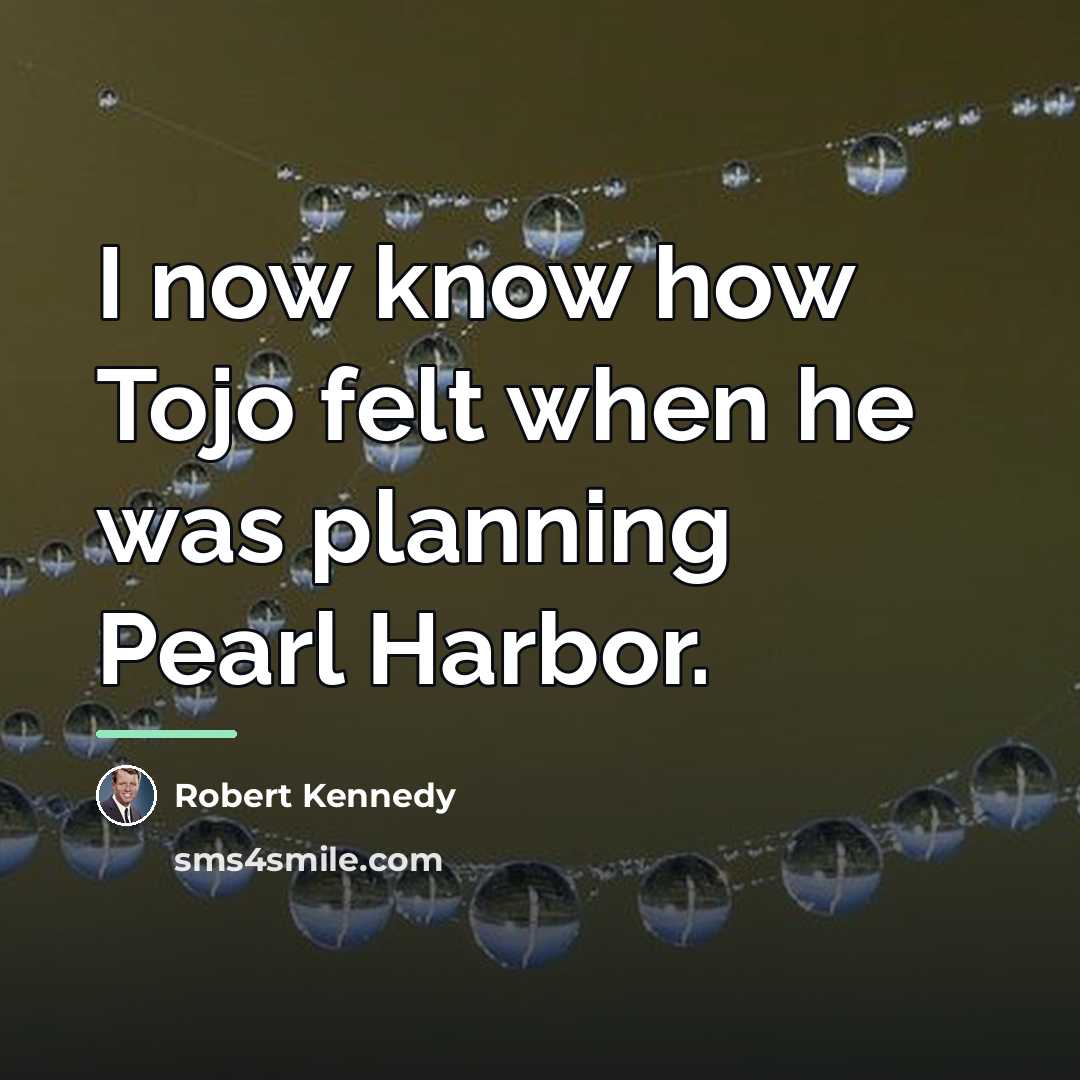 “I now know how Tojo felt when he was planning…” quote by Robert Kennedy