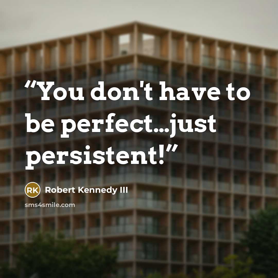 “You don't have to be perfect…just persistent!” quote by Robert Kennedy III