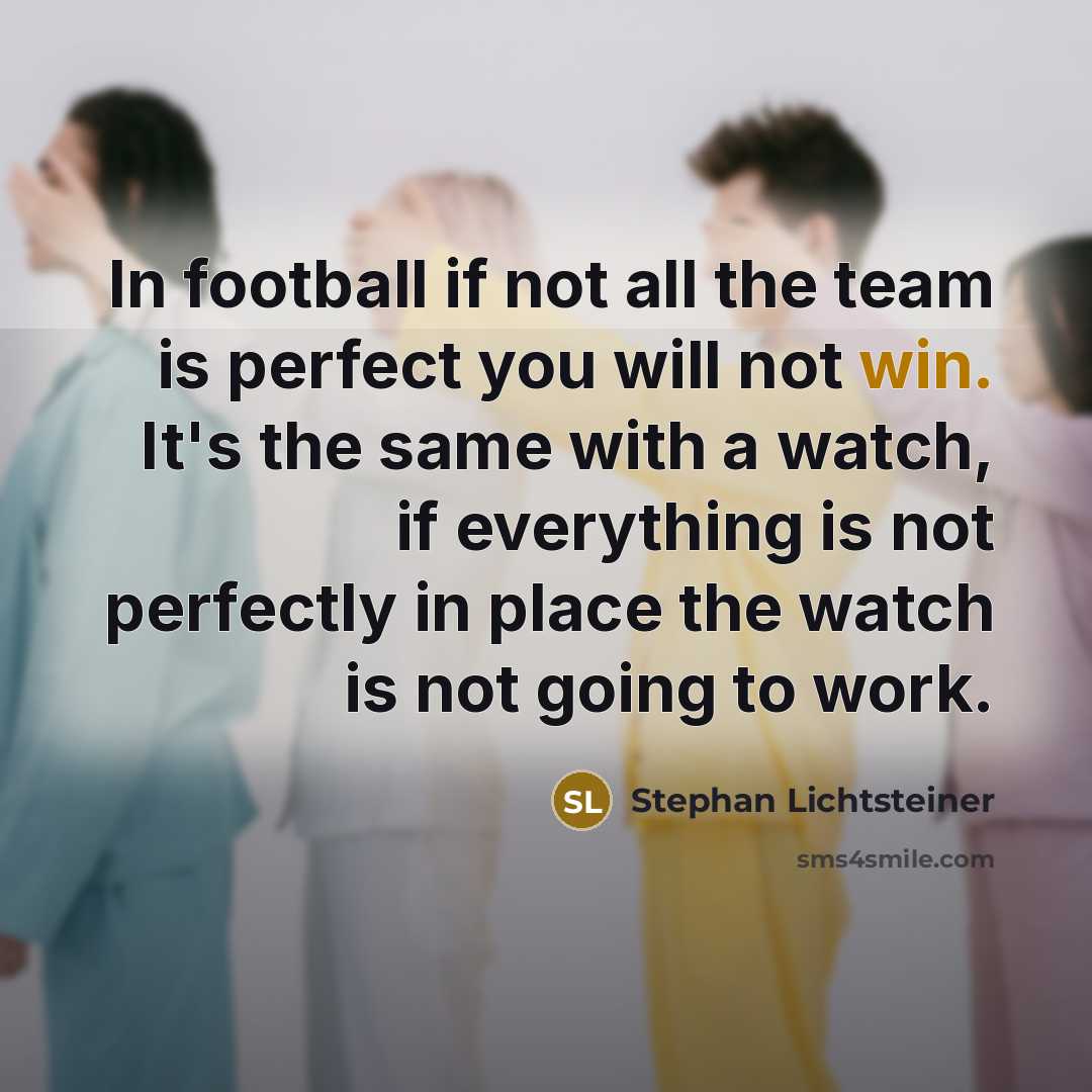 “In football if not all the team is perfect you…” quote by Stephan Lichtsteiner
