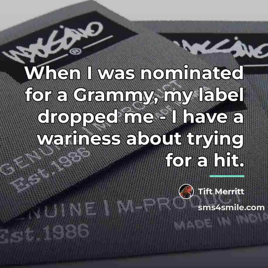 “When I was nominated for a Grammy, my label dropped…” quote by Tift Merritt