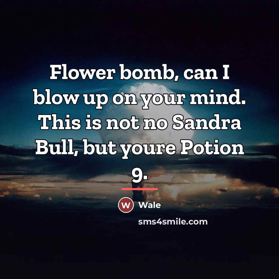 “Flower bomb, can I blow up on your mind. This…” quote by Wale