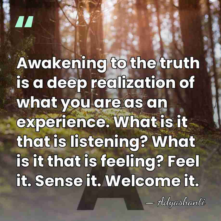 Awakening to the truth is a deep realization of what you are&hellip; - Adyashanti