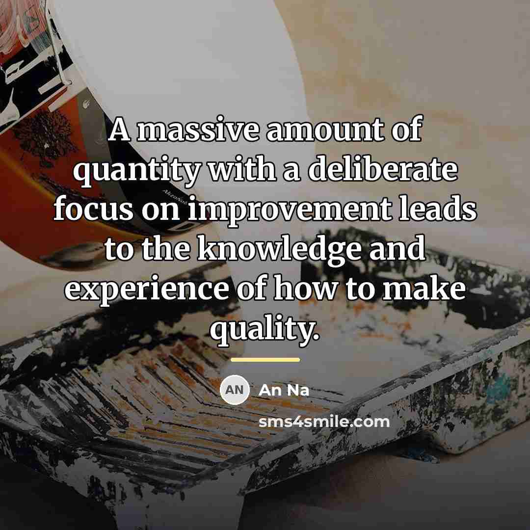 “A massive amount of quantity with a deliberate focus on…” quote by An Na