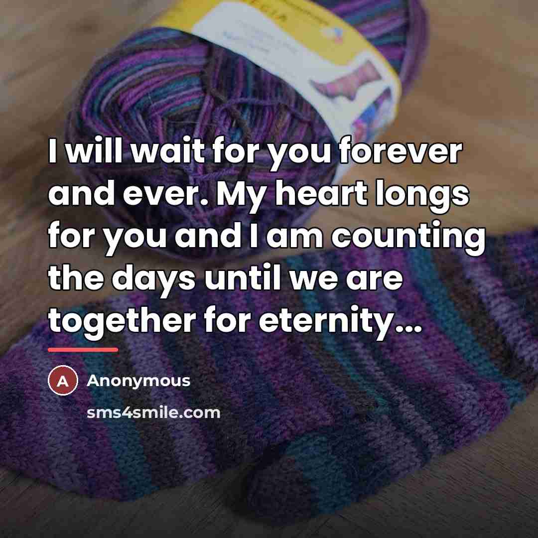 “I will wait for you forever and ever. My heart…” quote by Anonymous