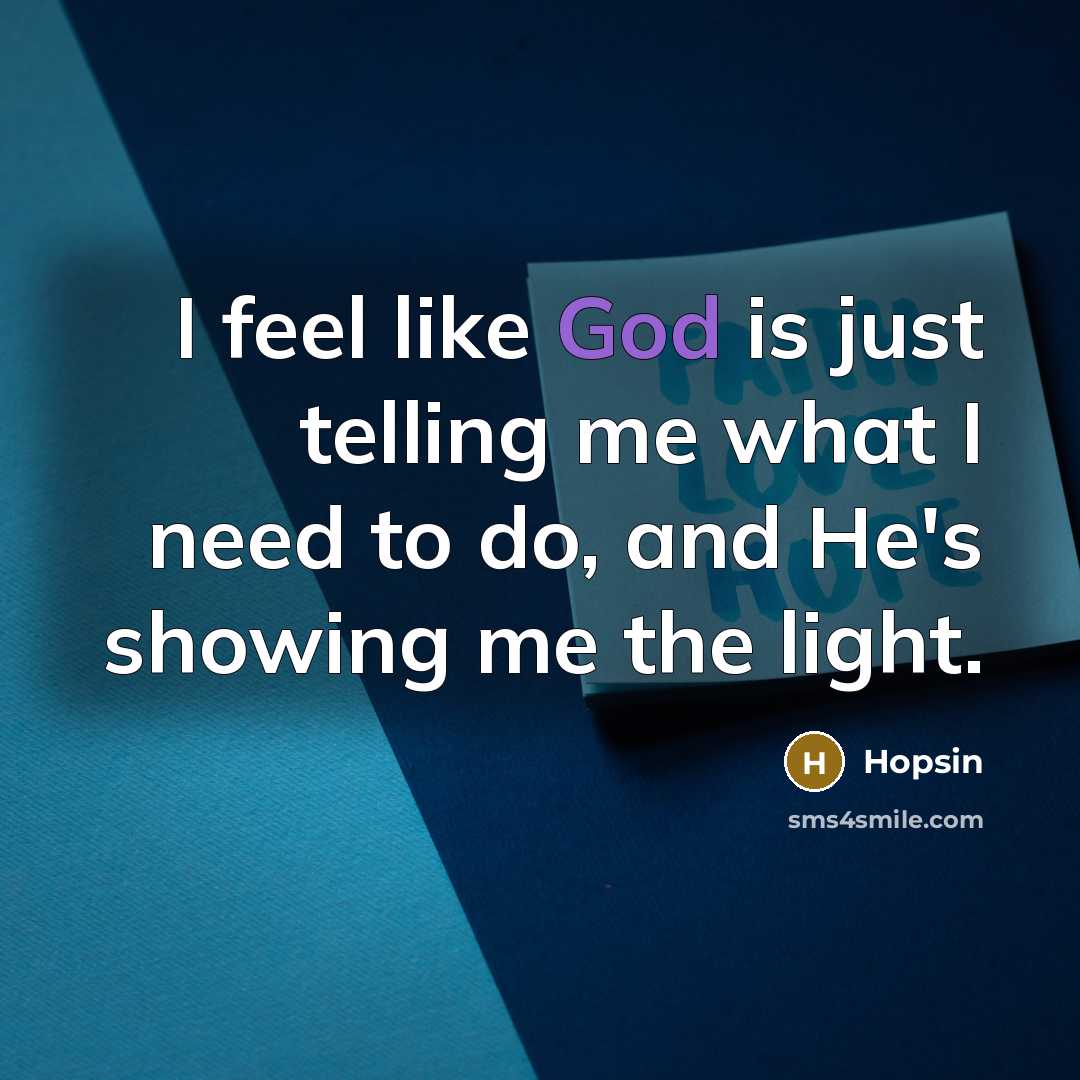 “I feel like God is just telling me what I…” quote by Hopsin