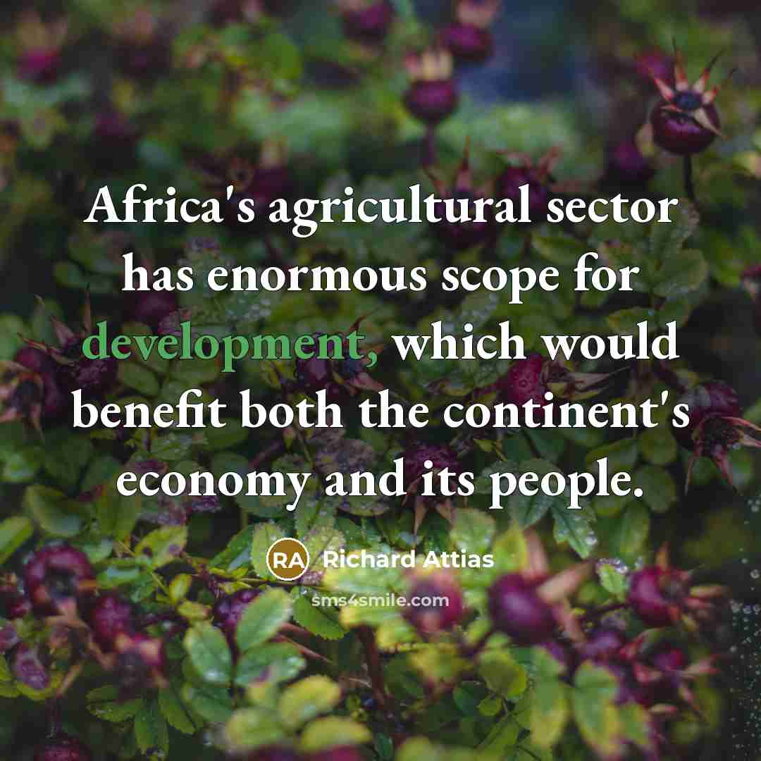“Africa's agricultural sector has enormous scope for development, which would…” quote by Richard Attias