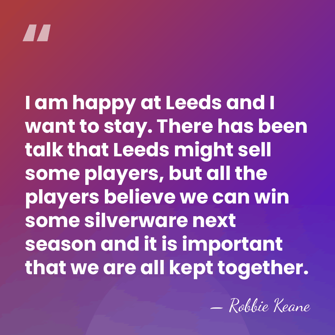 I am happy at Leeds and I want to stay. There has&hellip; - Robbie Keane