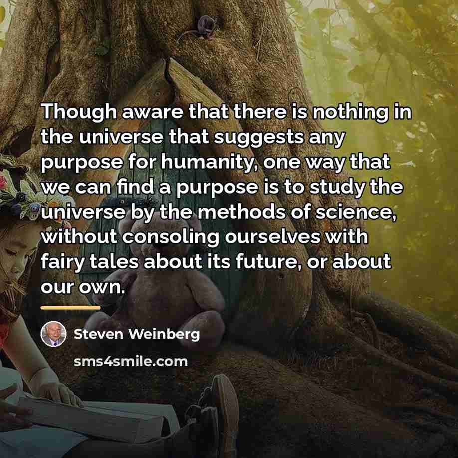 “Though aware that there is nothing in the universe that…” quote by Steven Weinberg