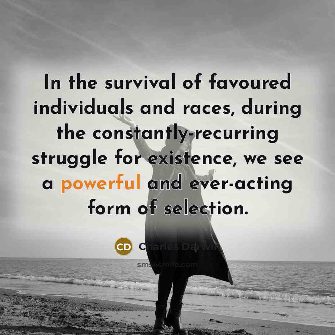 “In the survival of favoured individuals and races, during the…” quote by Charles Darwin