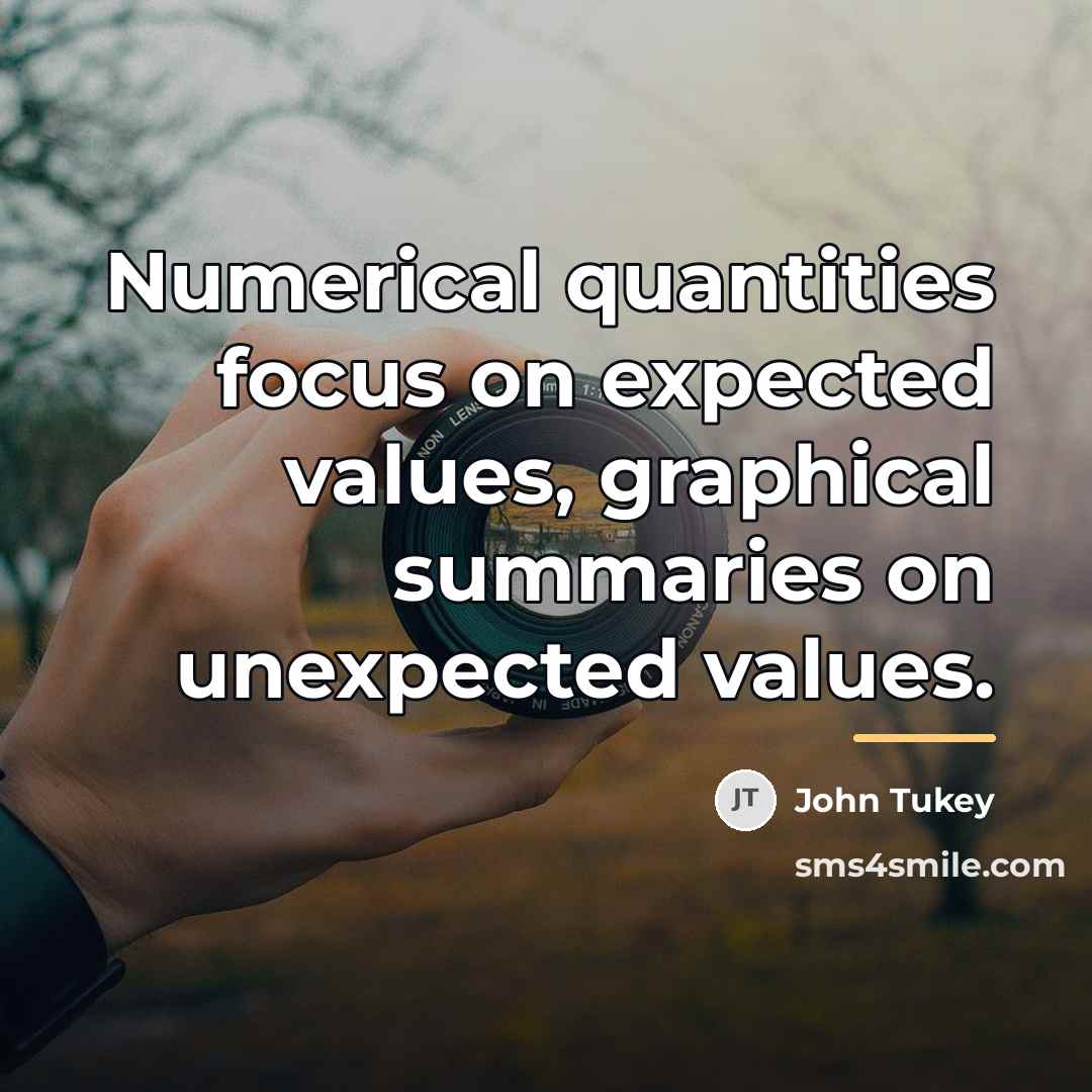 “Numerical quantities focus on expected values, graphical summaries on unexpected…” quote by John Tukey