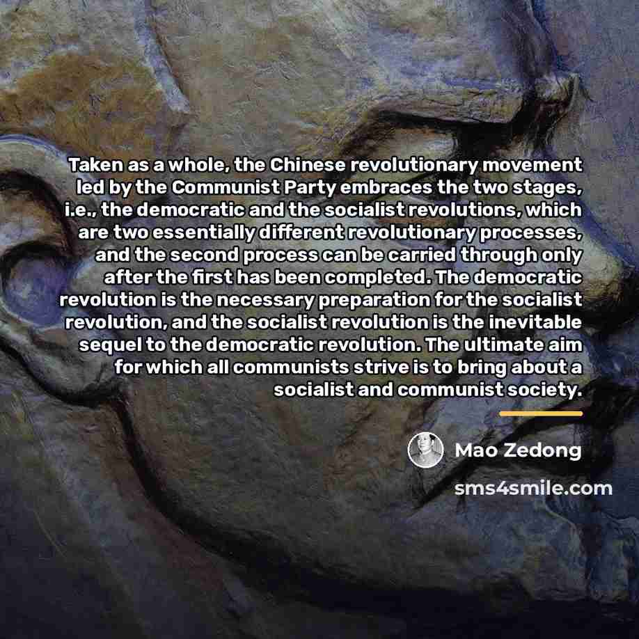 “Taken as a whole, the Chinese revolutionary movement led by…” quote by Mao Zedong