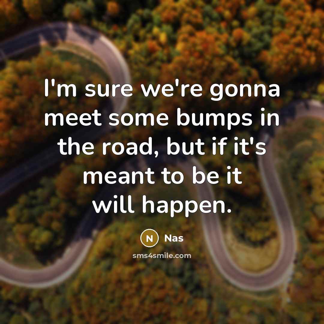“I'm sure we're gonna meet some bumps in the road,…” quote by Nas