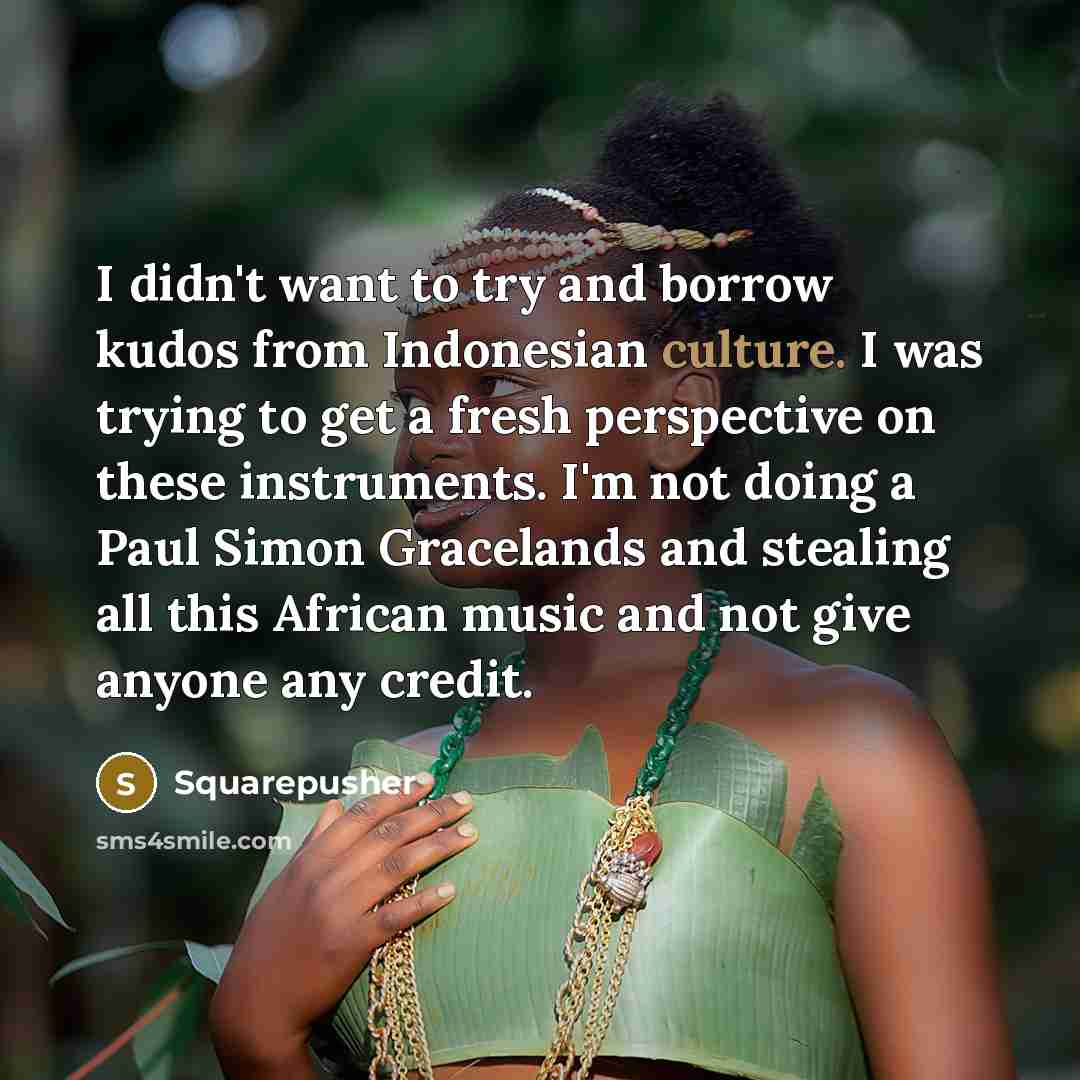 “I didn't want to try and borrow kudos from Indonesian…” quote by Squarepusher